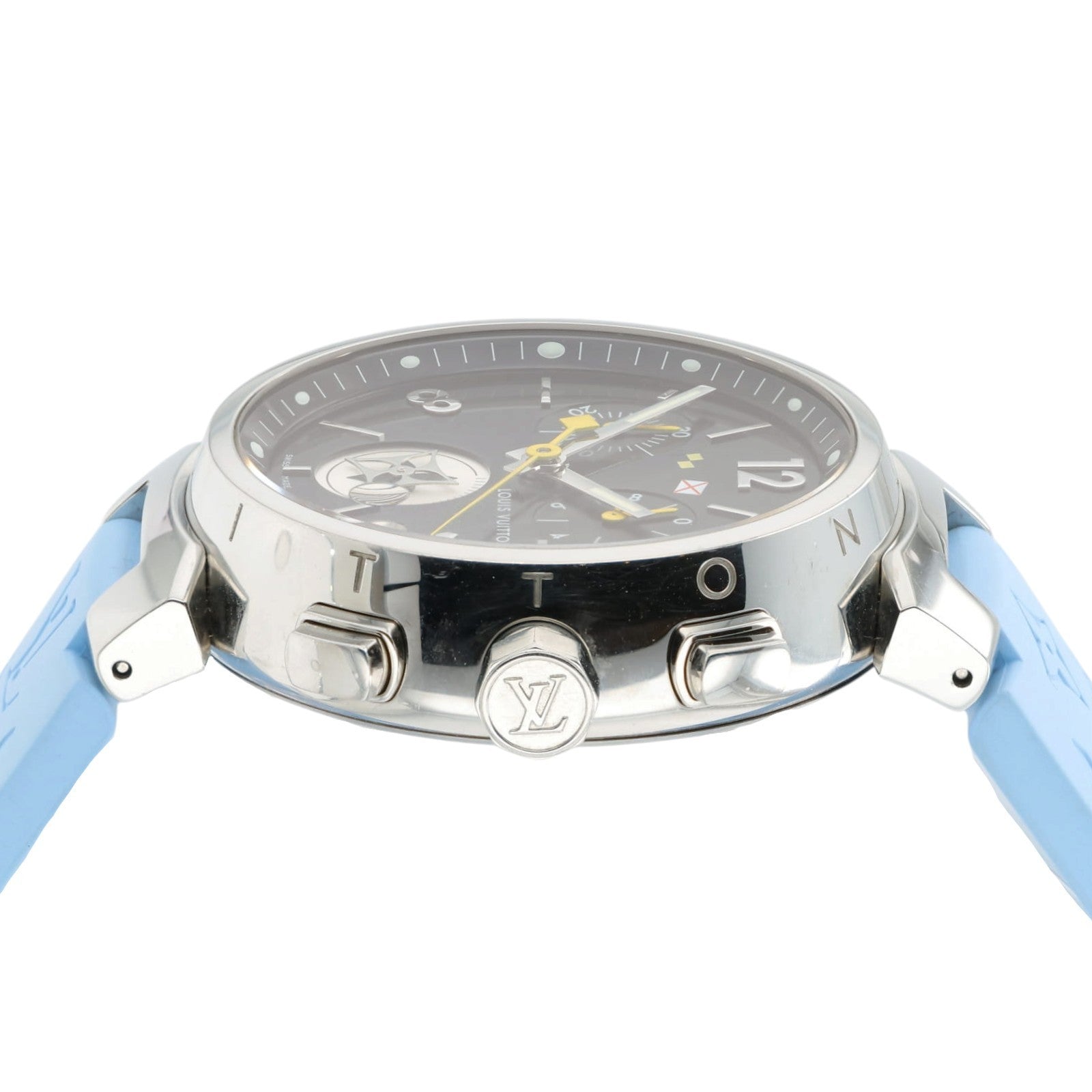 Louis Vuitton Tambour Lovely Cup Black Dial Steel 39mm Quartz Mens Watch Q11BG