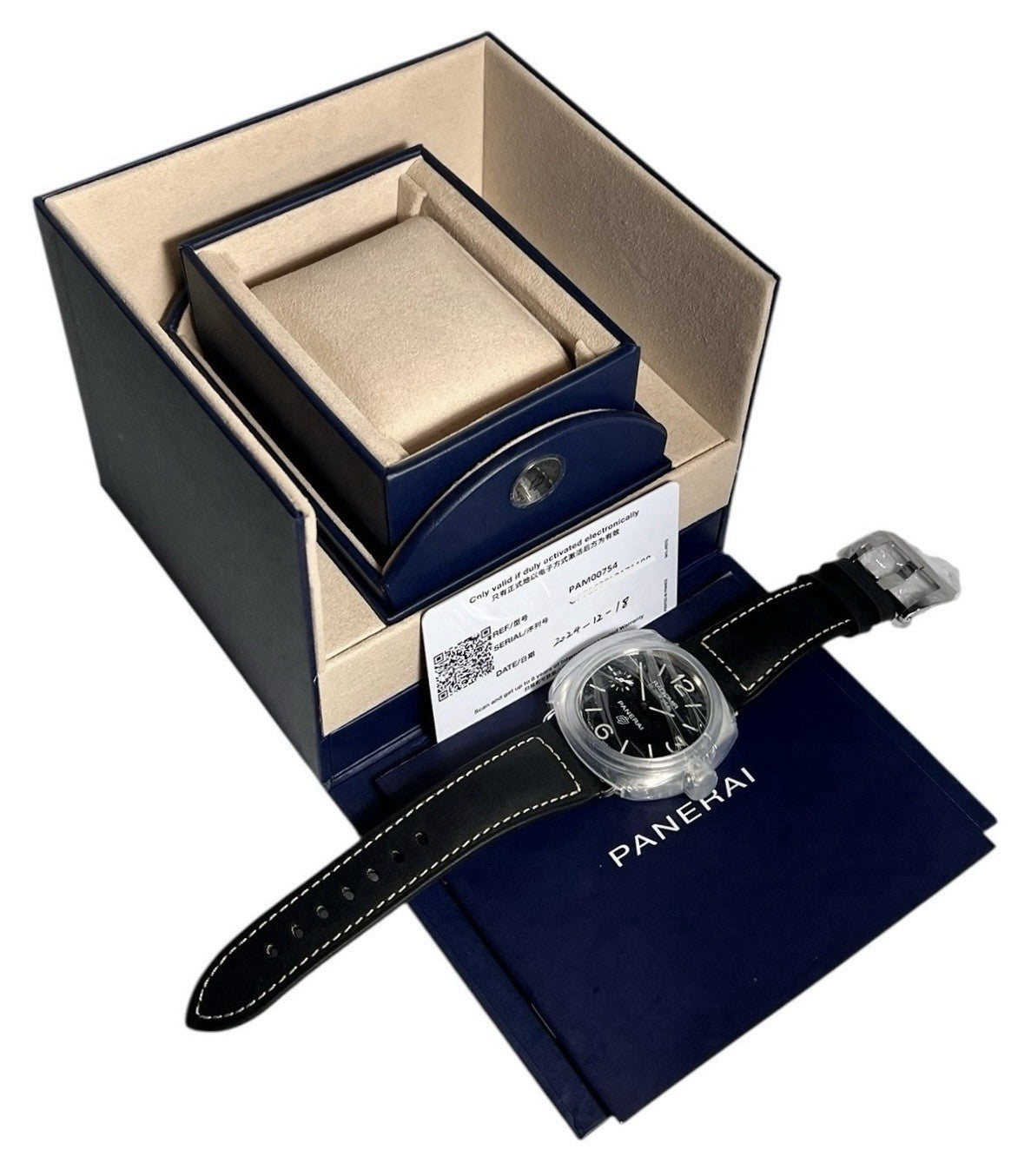NEW Panerai Radiomir Black Seal Steel Black Dial 45mm Manual Wind Watch PAM00754