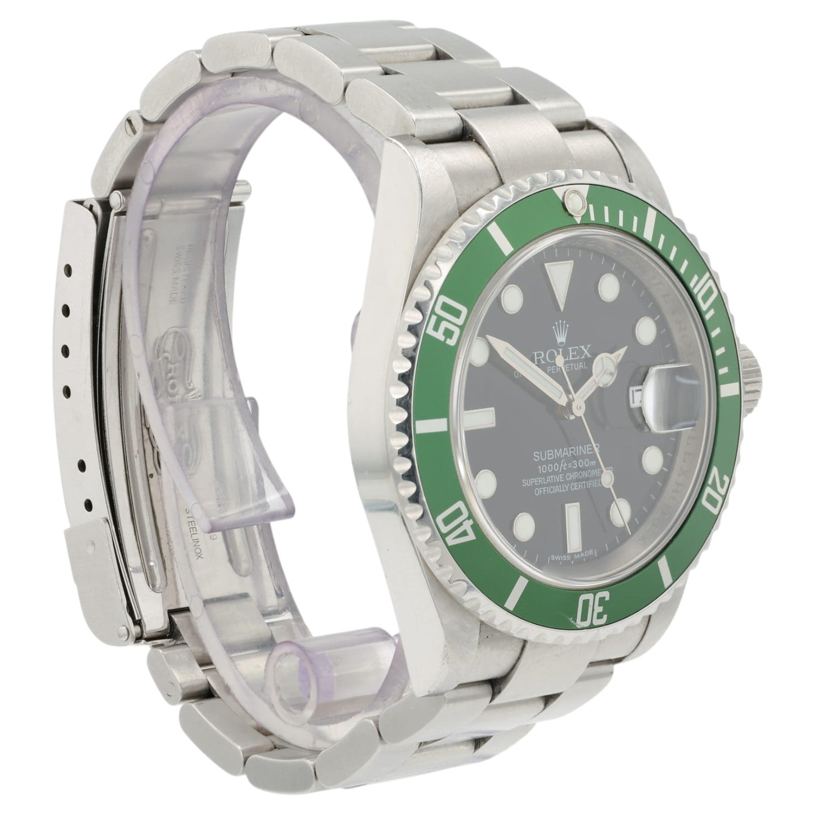 Rolex Submariner “Kermit” Black Dial Stainless Steel 40mm Automatic Mens 16610LV
