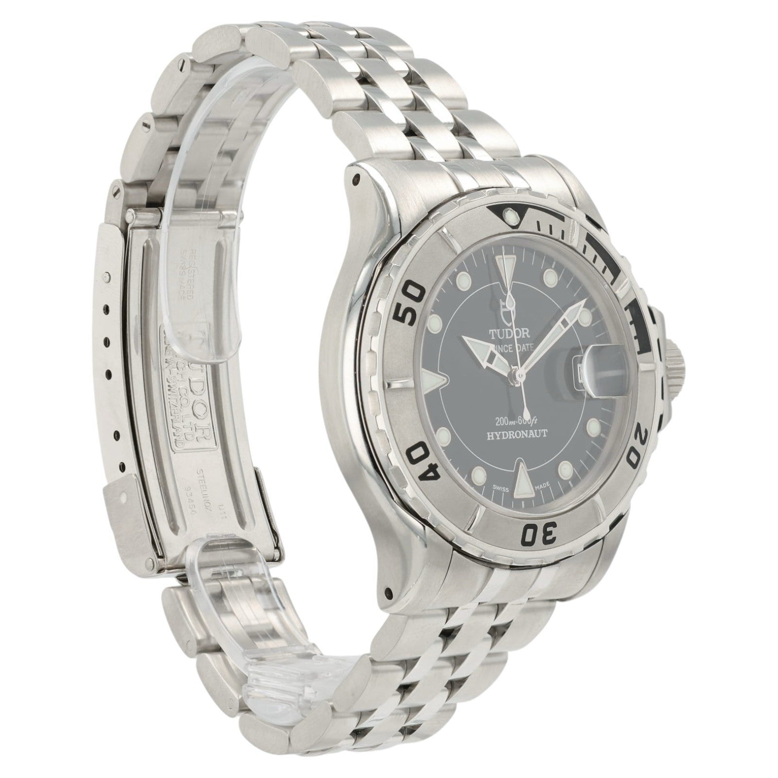 Tudor Hydronaut Prince Date Black Dial Stainless Steel 40mm Automatic Mens 89190