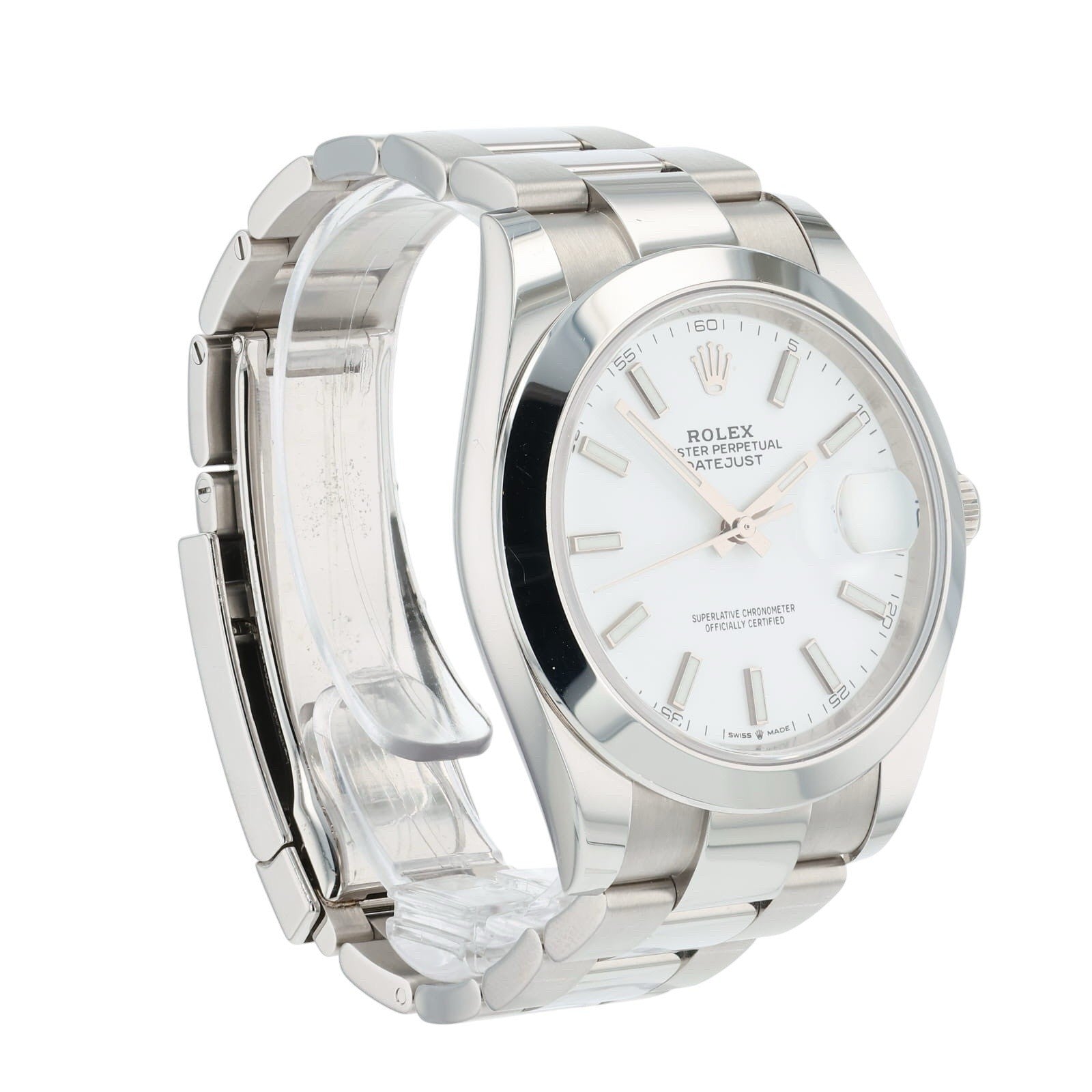 2025 Rolex Datejust 41 Stainless Steel White Dial 41mm Auto Men's Watch 126300