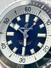 Breitling Super Ocean Automatic 44mm Blue Dial Automatic Men's Watch A17376 B&P