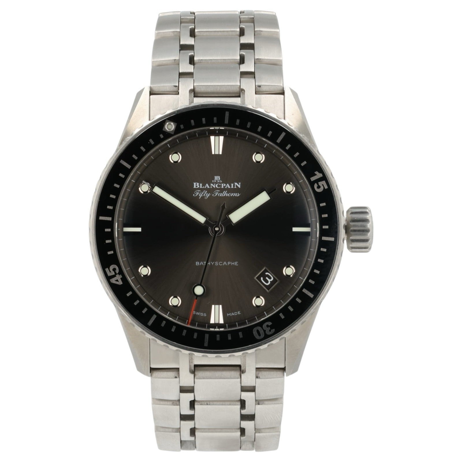Blancpain Fifty Fathoms Gray Dial Steel 43mm Automatic Men’s Watch 5000-1110-70B