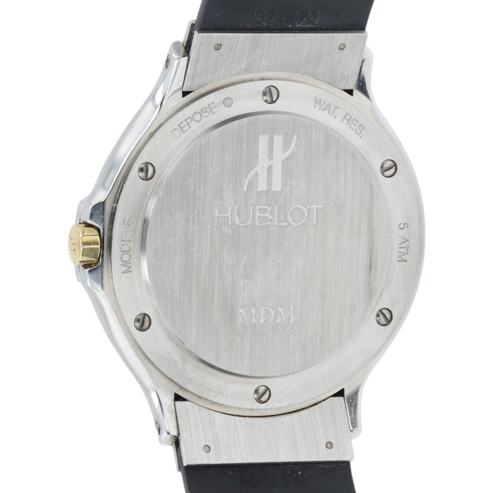 Hublot Classic MDM Black Dial Gold & Steel 36mm Quartz Men's Watch 1521.2