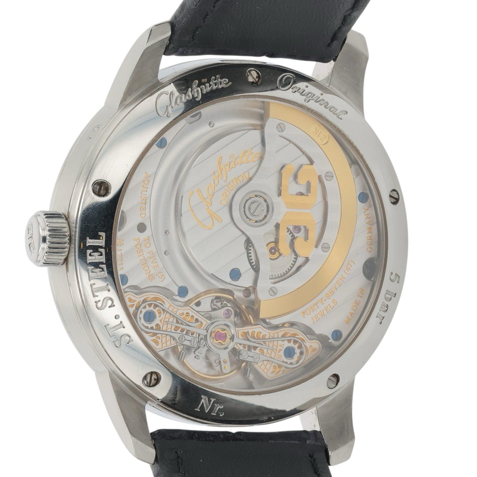 Glashutte Original Panomaticlunar Steel Blue Dial 40mm Watch 1-90-02-46-32-01
