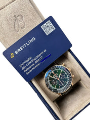 Breitling Navitimer Green Dial 18k Red Gold 46mm Automatic Mens Watch RB0137