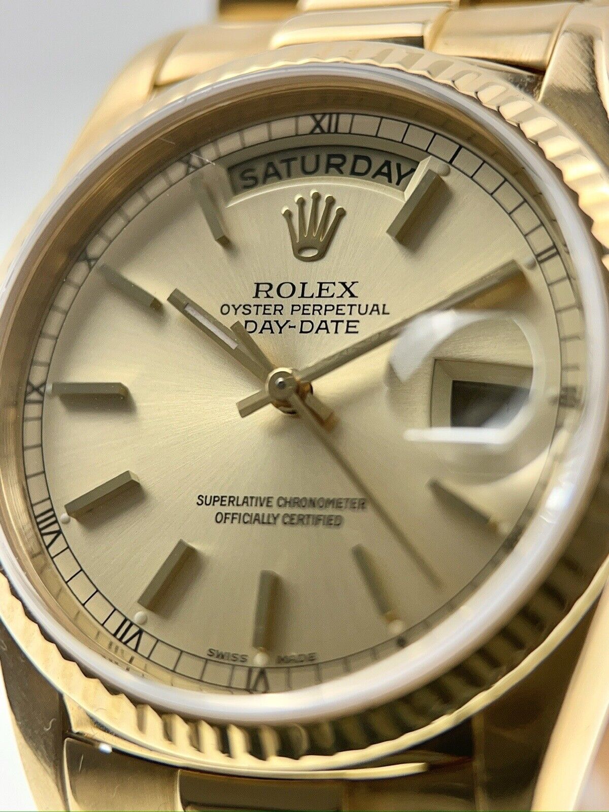 Rolex Day Date 18k Yellow Gold 36mm Double Quickset Automatic Men’s Watch 18238