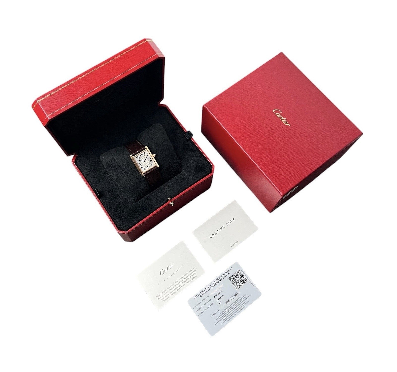 Cartier Tank Louis Cartier 18k Rose Gold Silver Dial 33x25mm Manual WGTA0011