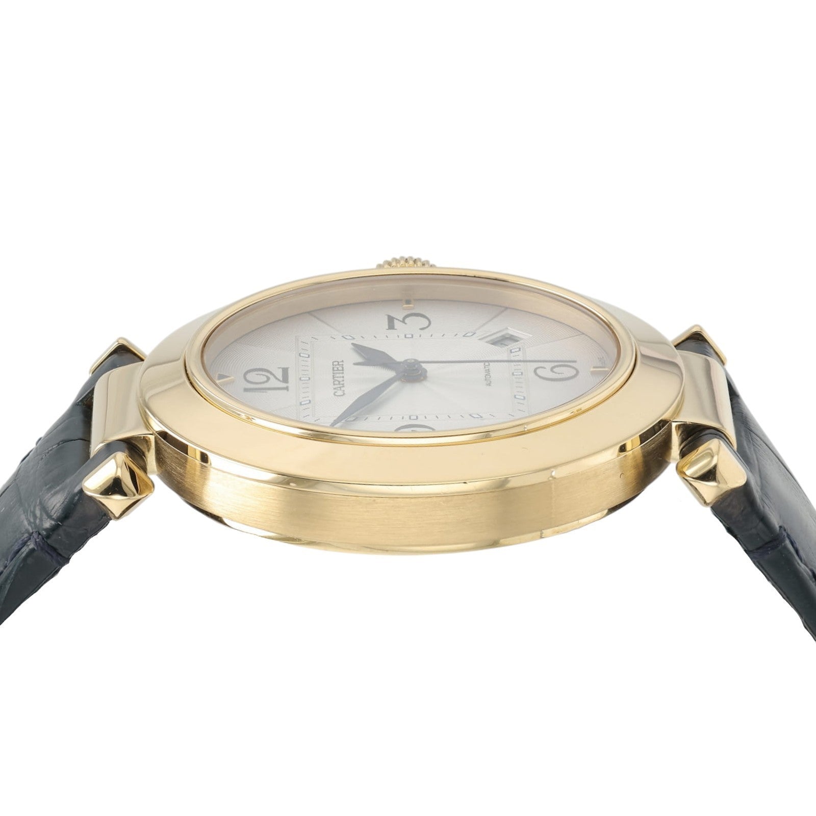 Cartier Pasha Silver Color Dial 18k Yellow Gold 42mm Automatic Mens WGPA0007