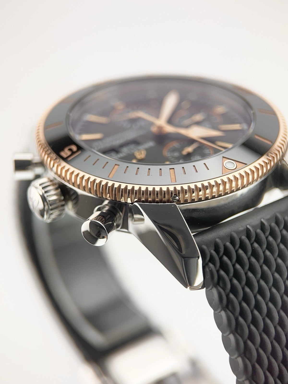 Breitling Superocean Steel & Gold Chrono Black Dial 44mm Automatic Mens U13313