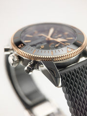 Breitling Superocean Steel & Gold Chrono Black Dial 44mm Automatic Mens U13313