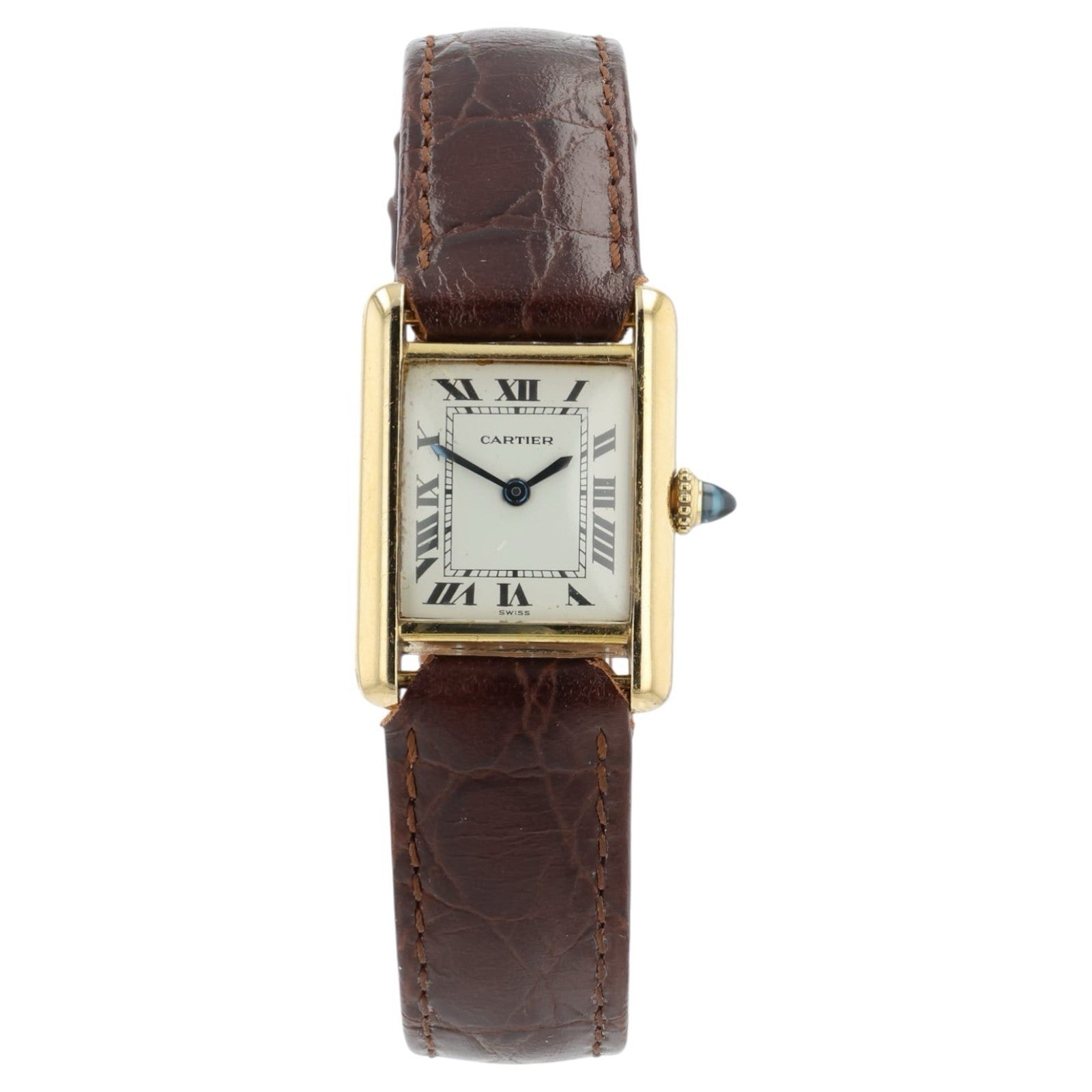 Cartier Tank Louis White Dial Stainless Steel 21x28mm Manual Wind Watch 78087