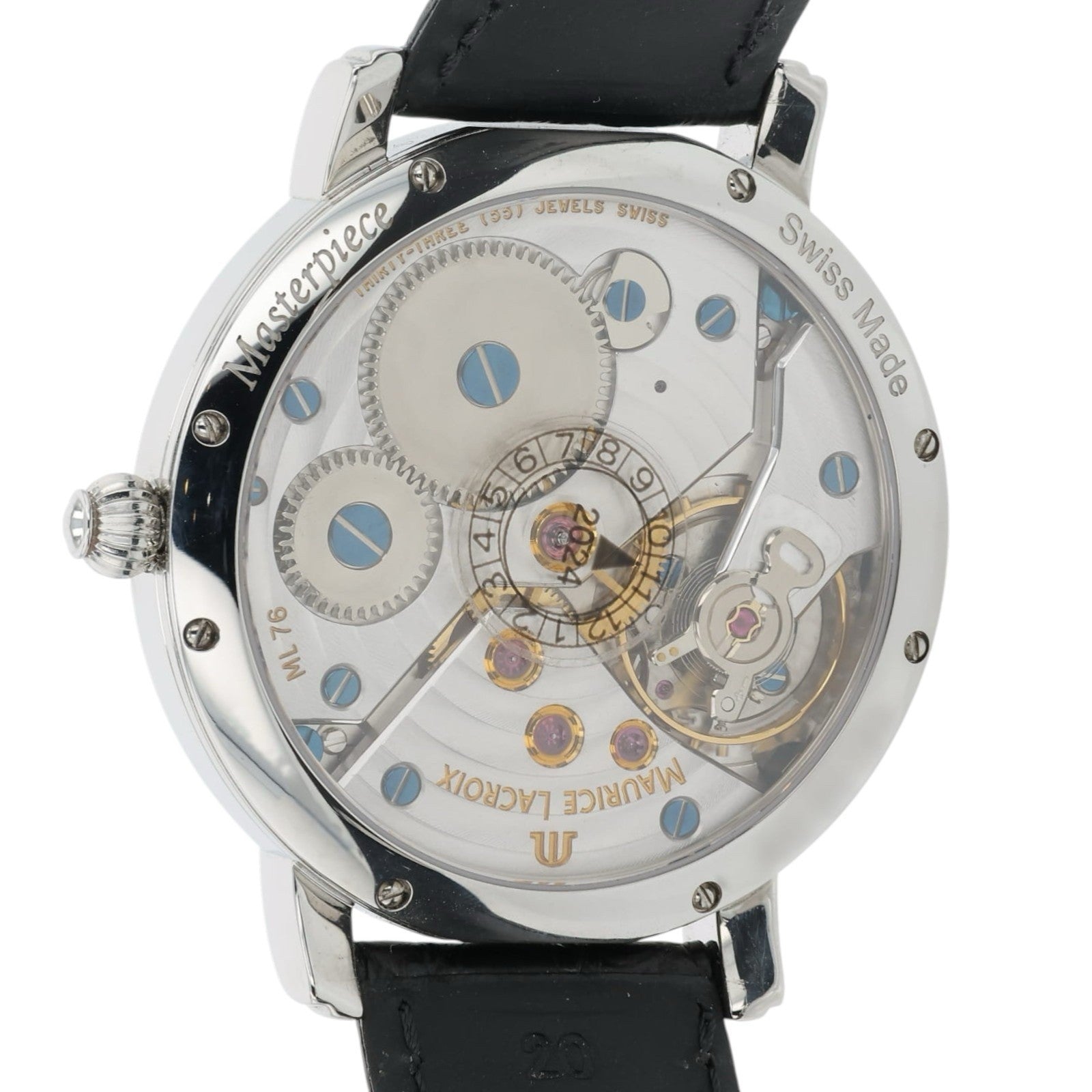 Maurice Lacroix Masterpiece Black Dial Stainless Steel 44mm Manual Wind MP7068
