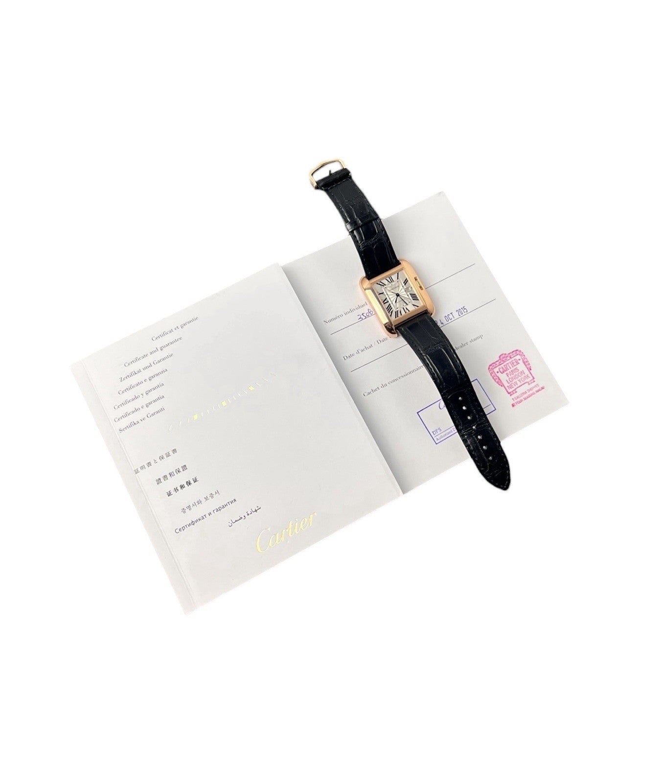 Cartier Tank Anglaise 18k Rose Gold Silver Dial 39.2mm Automatic Mens W5310005