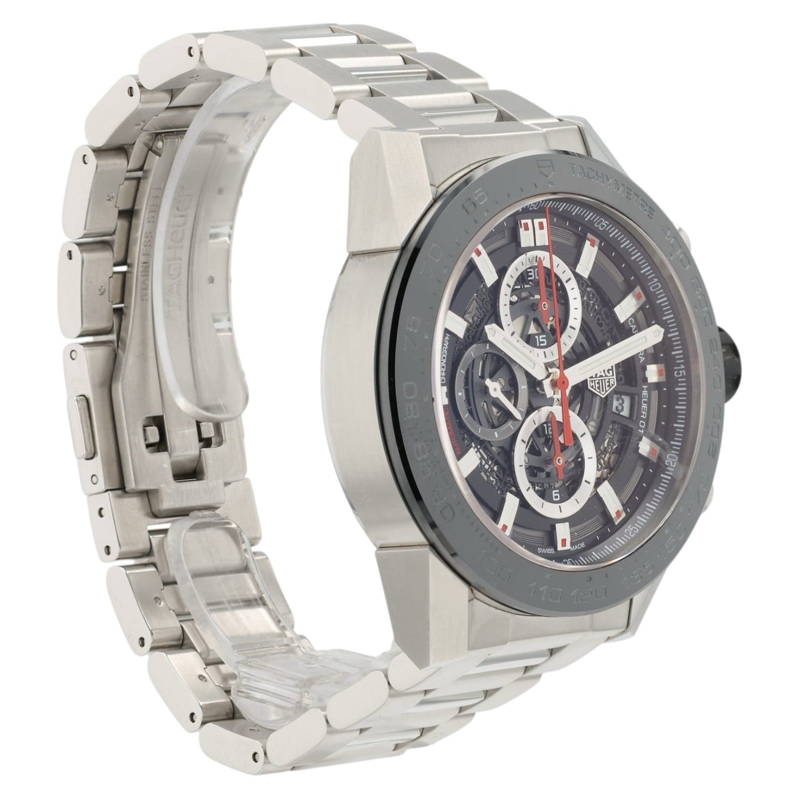 Tag Heuer Carrera Skeleton Dial Stainless Steel 45mm Automatic Mens CAR2A1W-0