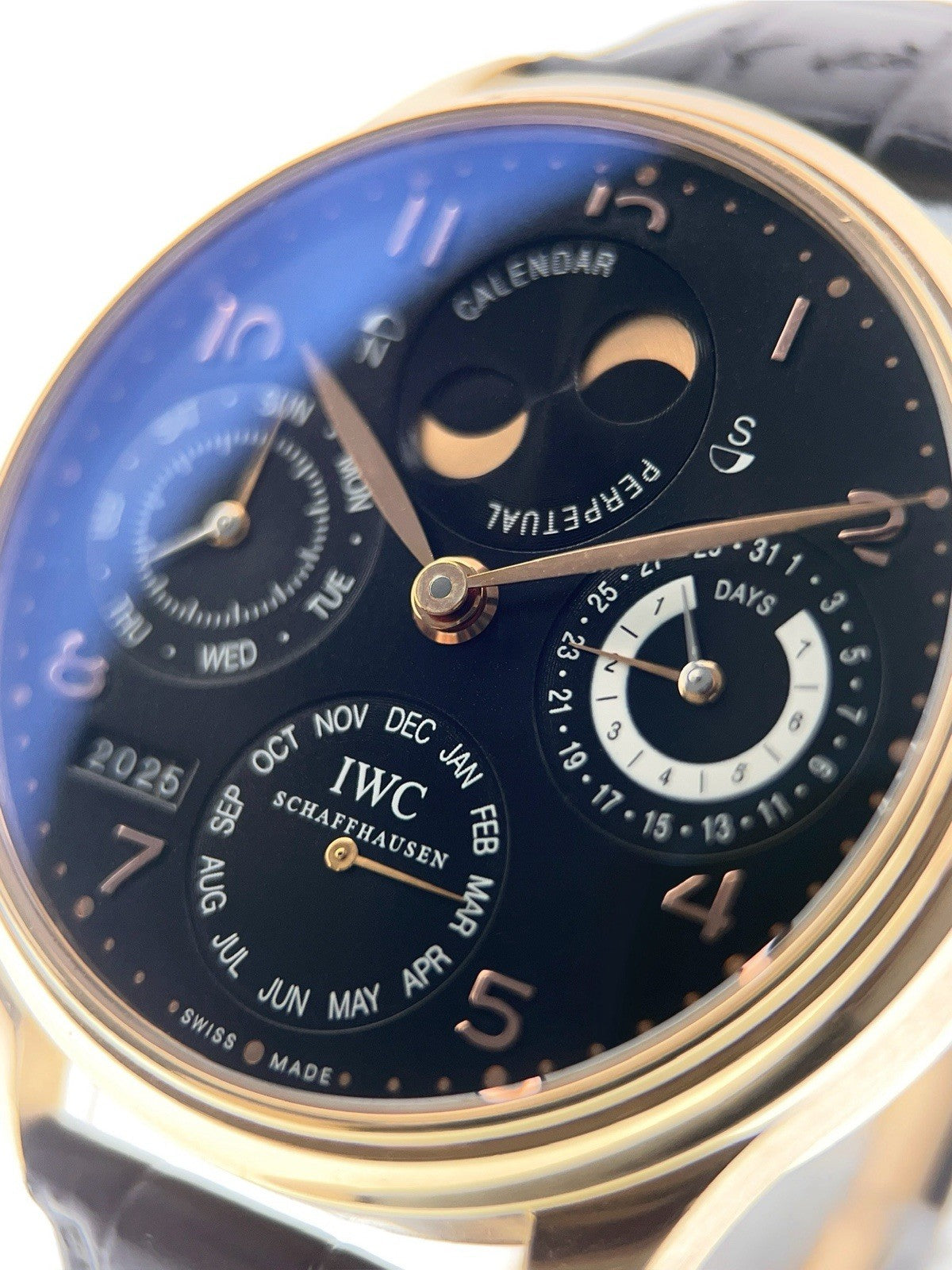 IWC Perpetual Calendar 18k Rose Gold Black Dial 44mm Automatic Watch IW502103