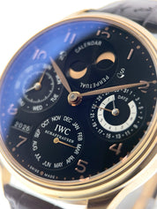 IWC Perpetual Calendar 18k Rose Gold Black Dial 44mm Automatic Watch IW502103