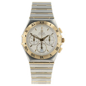 Omega Constellation Chronograph White Dial Gold & Steel 37mm Quartz Mens 1242.30