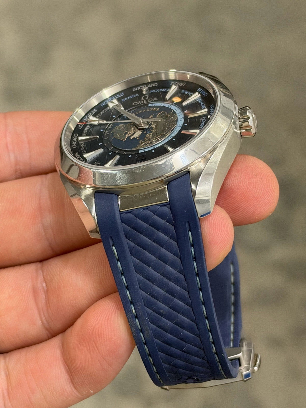 2025 Omega Seamaster Aqua Terra Worldtimer Blue Dial Watch 220.12.43.22.03.001