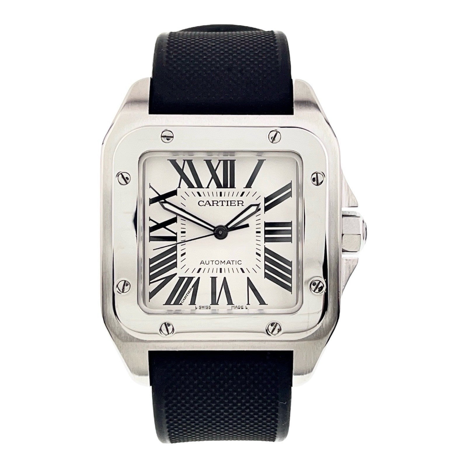 Cartier Santos Stainless Steel White Dial 38mm Automatic Men's Watch W20073X8