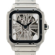 Cartier Santos Skeleton Dial Stainless Steel 40mm Manual Mens Watch WHSA0007