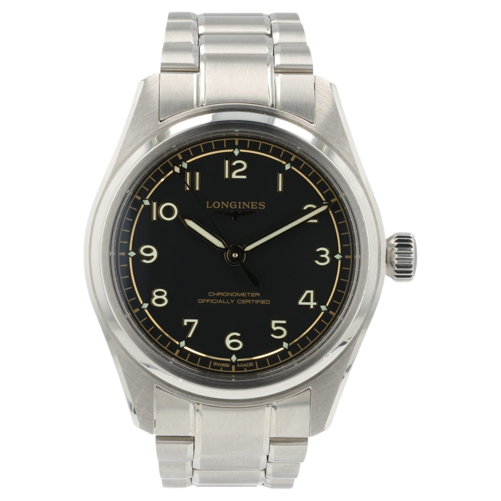 Longines Spirit Pilot Black Dial Stainless Steel 39mm Automatic Mens L3.809.4