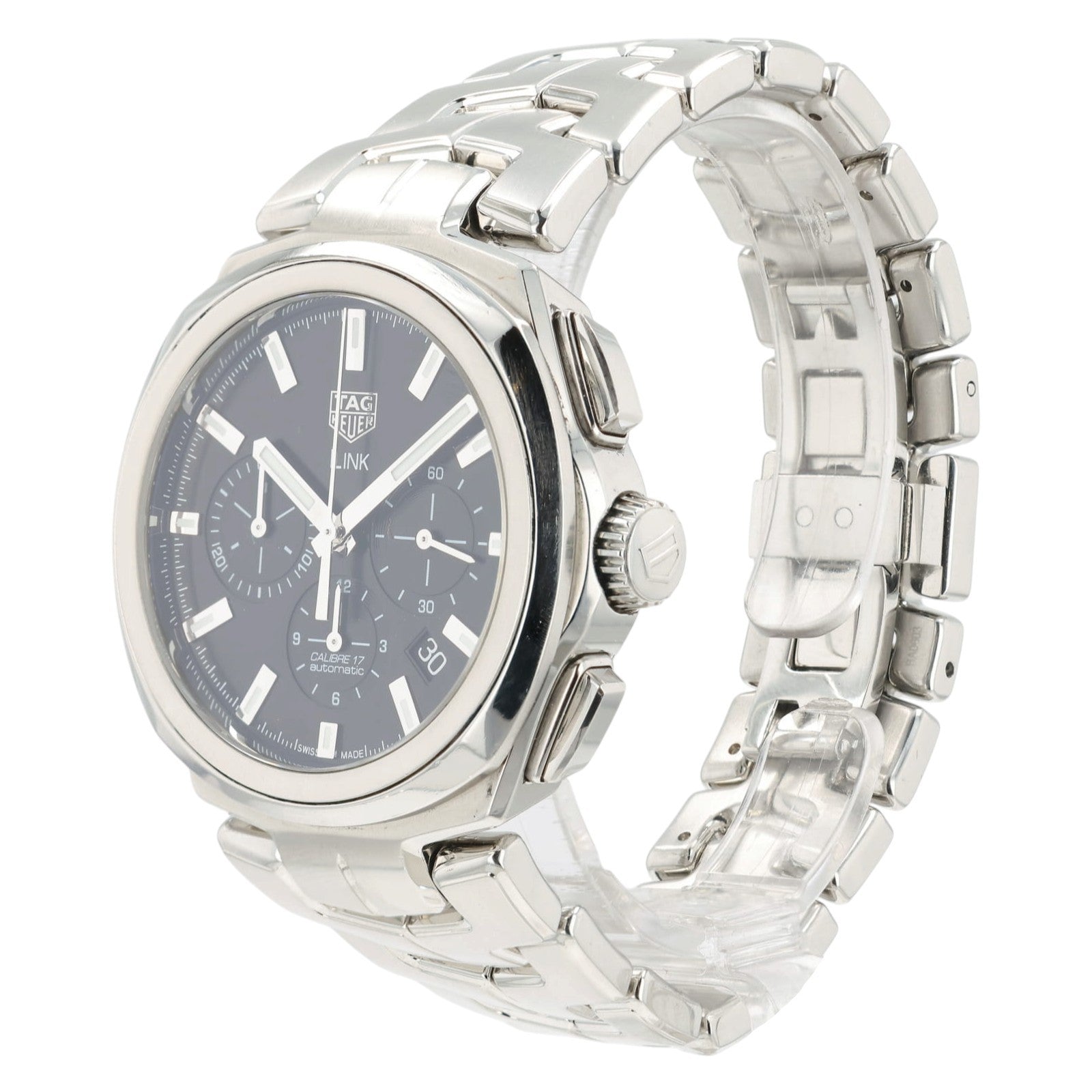 Tag Heuer Link Chrono Black Dial Stainless Steel 42mm Automatic Mens CBC2110