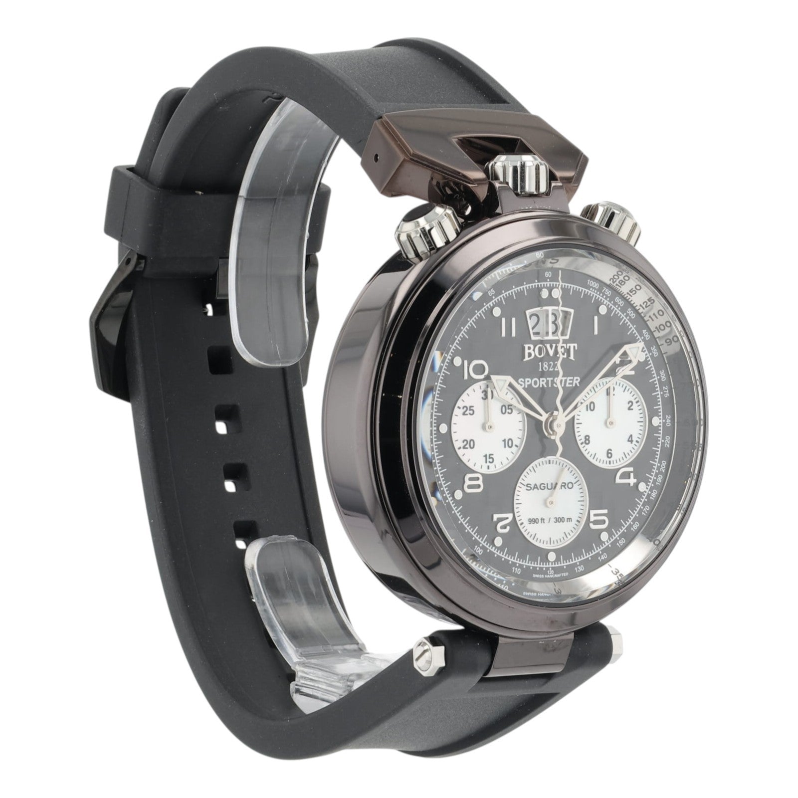 NEW 2025 Bovet Sportster Steel Black Carbon Dial 46mm Automatic Mens SP0468