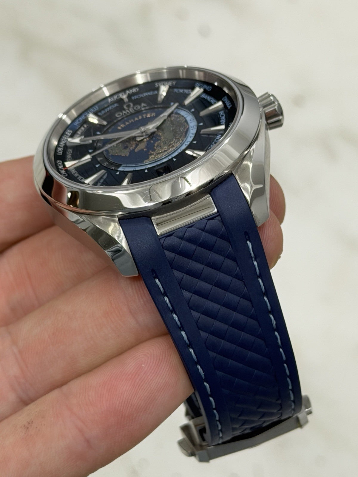 2026 Omega Seamaster Aqua Terra Worldtimer Blue Dial Watch 220.12.43.22.03.001