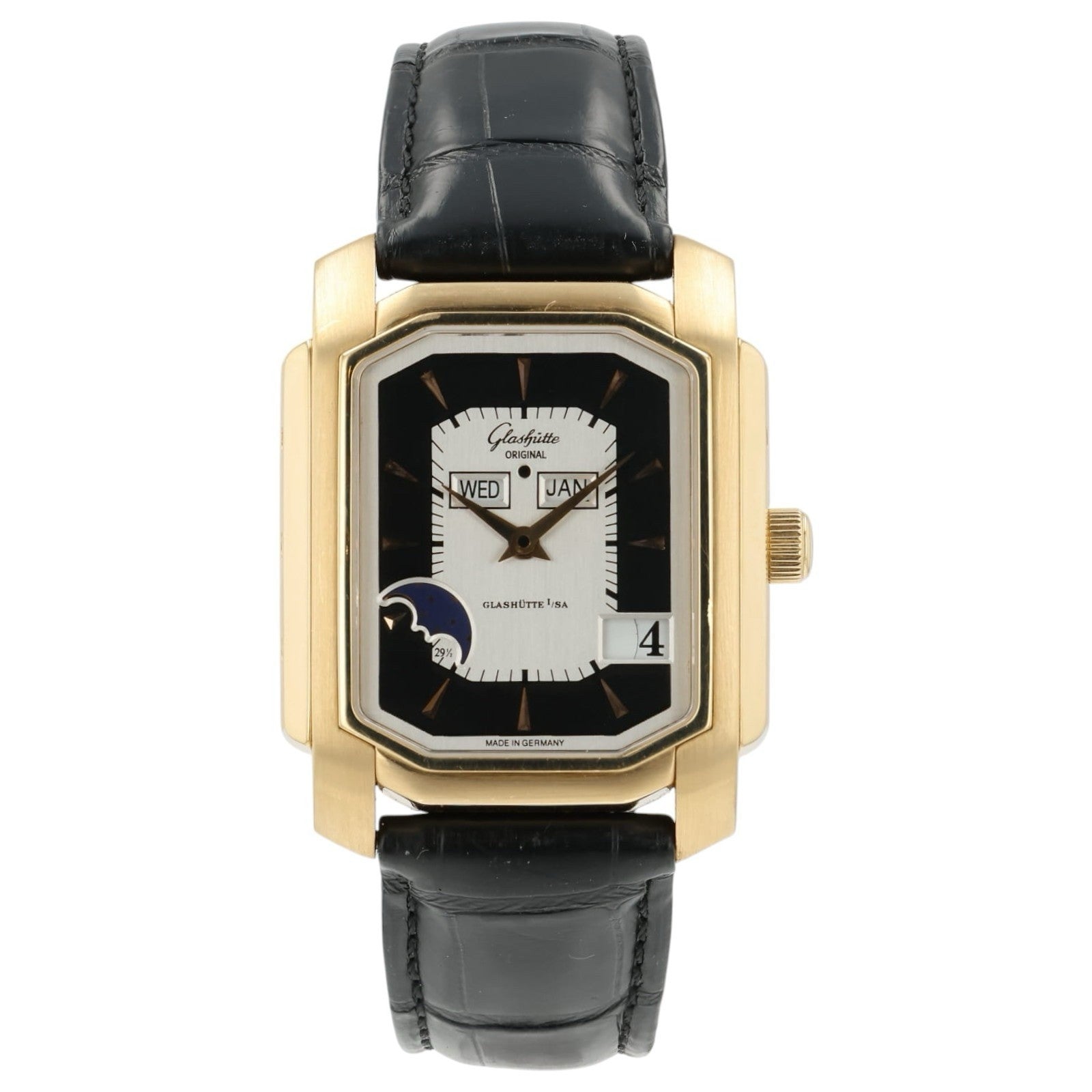 Glashutte Senator Perpetual Calendar 18k Rose Gold 34mm Auto 39-51-01-01-04