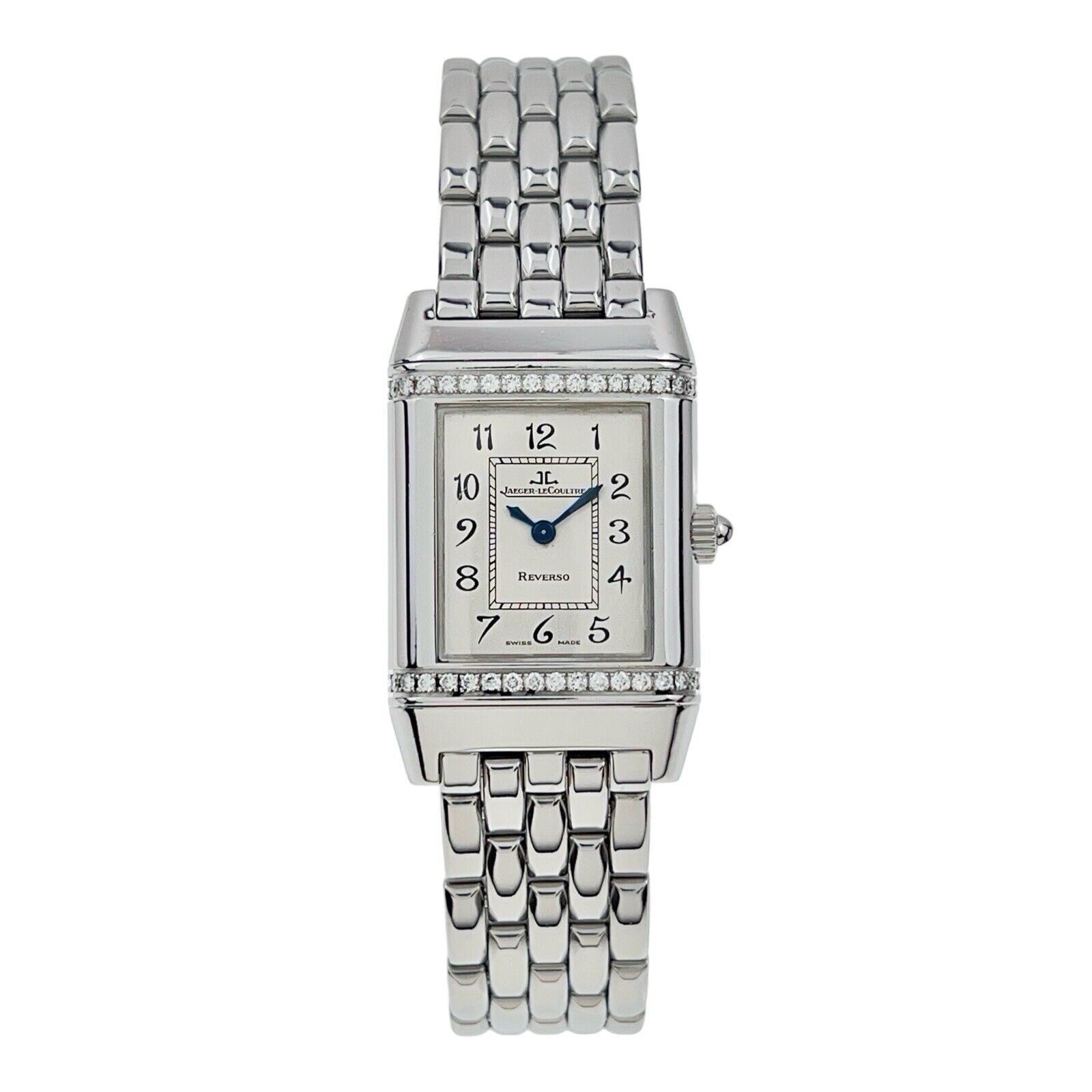 Jaeger LeCoultre Reverso Diamond Duetto Steel 21mm Quartz Women’s Watch 265.8.08