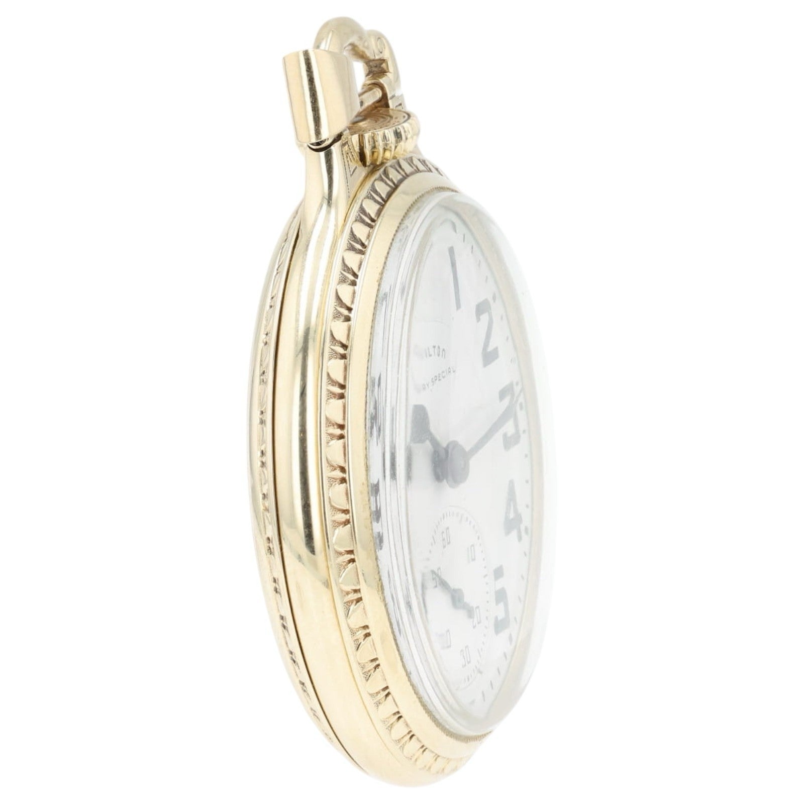 Hamilton Railroad White Dial 14k Solid Gold 51.3mm Wind Up Movement 992B