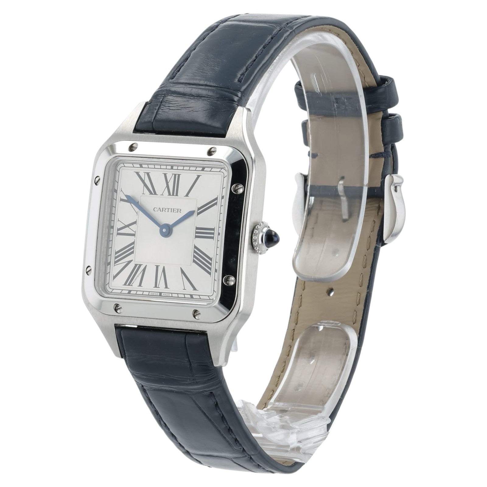 Cartier Santos Small Model Silver Roman Dial Women's Quartz Watch WSSA0086
