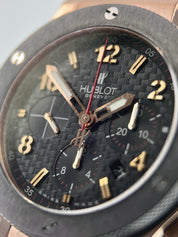 Hublot Big Bang Chronograph 18k Rose Gold Black Dial 44mm Watch 301.PB.131.RX