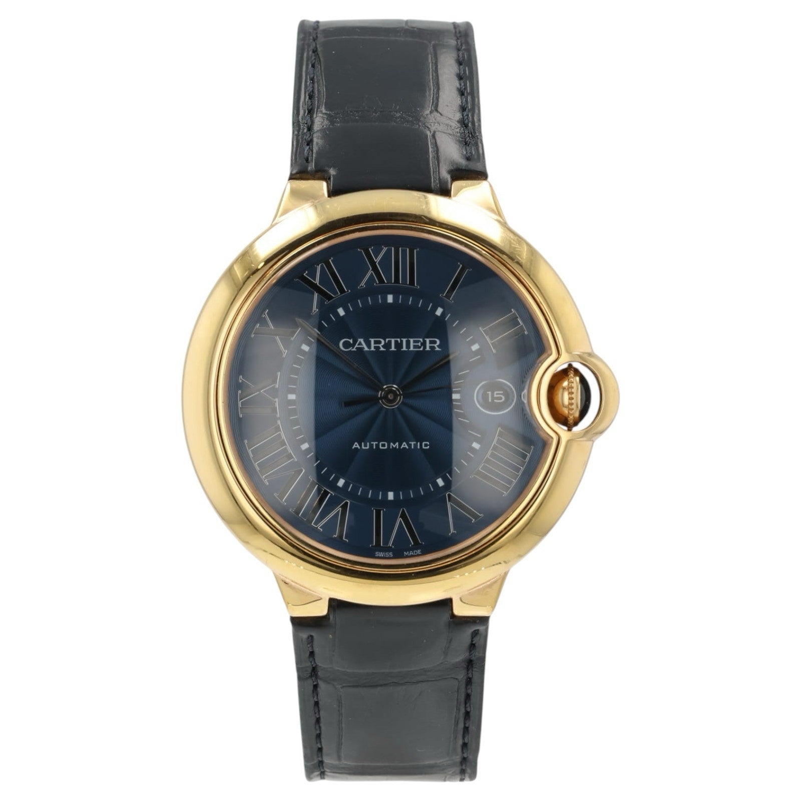 Cartier Ballon Bleu Blue Dial 18k Rose Gold 42mm Automatic Men’s Watch WGBB0036