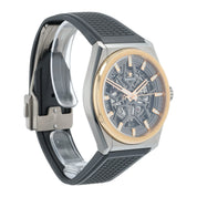 Zenith Defy Classic Skeleton Gray Dial Gold Bezel Auto Men's Watch 87.9001.670