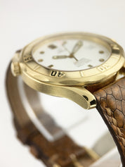 Omega Seamaster Diver 18k Yellow Gold White Dial 41mm Automatic Men’s 168.1503