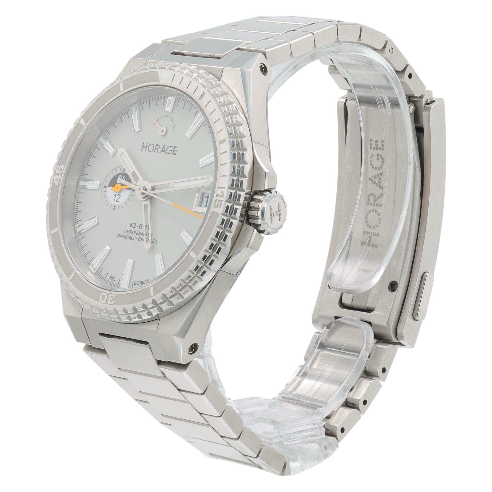 Horage Supersede K2-GMT Stainless Steel Silver Dial 39.5mm Auto Mens Watch
