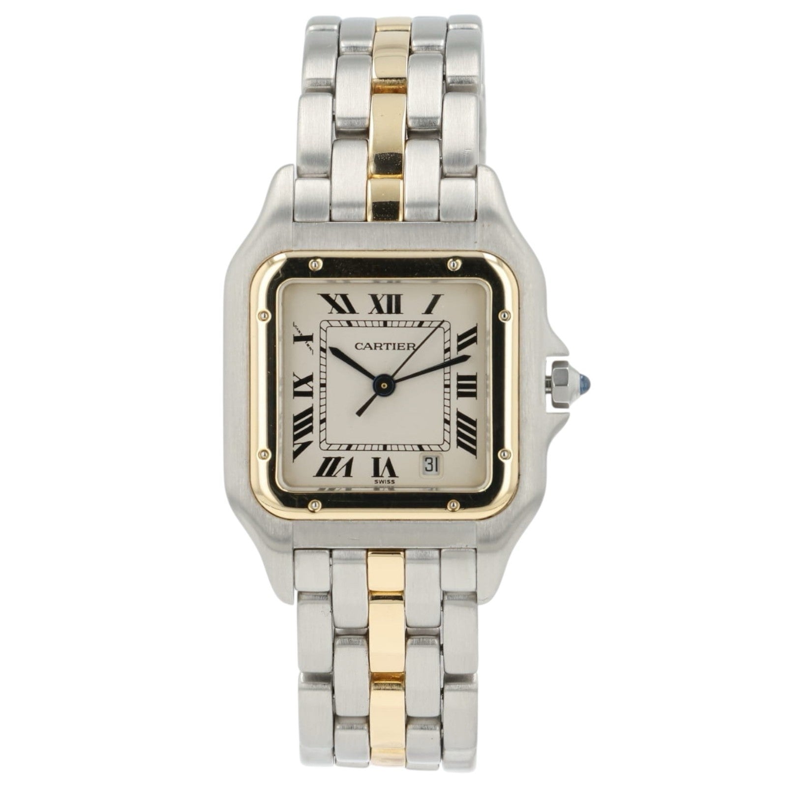Cartier Panthere Silver Dial Gold & Steel 27mm Quartz Movement Men’s 110000R