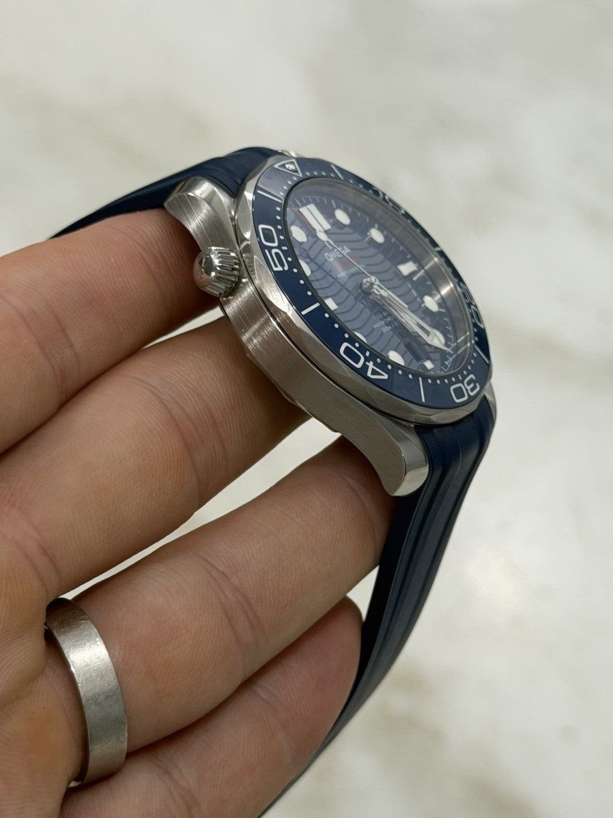 2026 Omega Seamaster Wave 300m Diver Blue Ceramic Watch 210.30.42.20.03.001