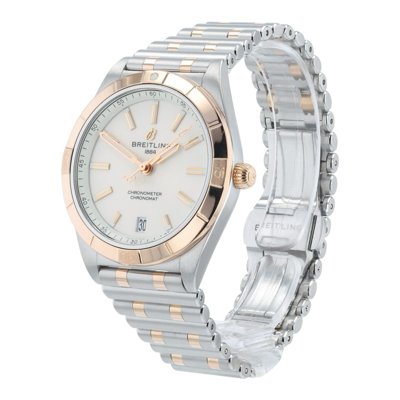 Breitling Chronomat White Dial Steel & Rose Gold 36mm Automatic Watch U10380