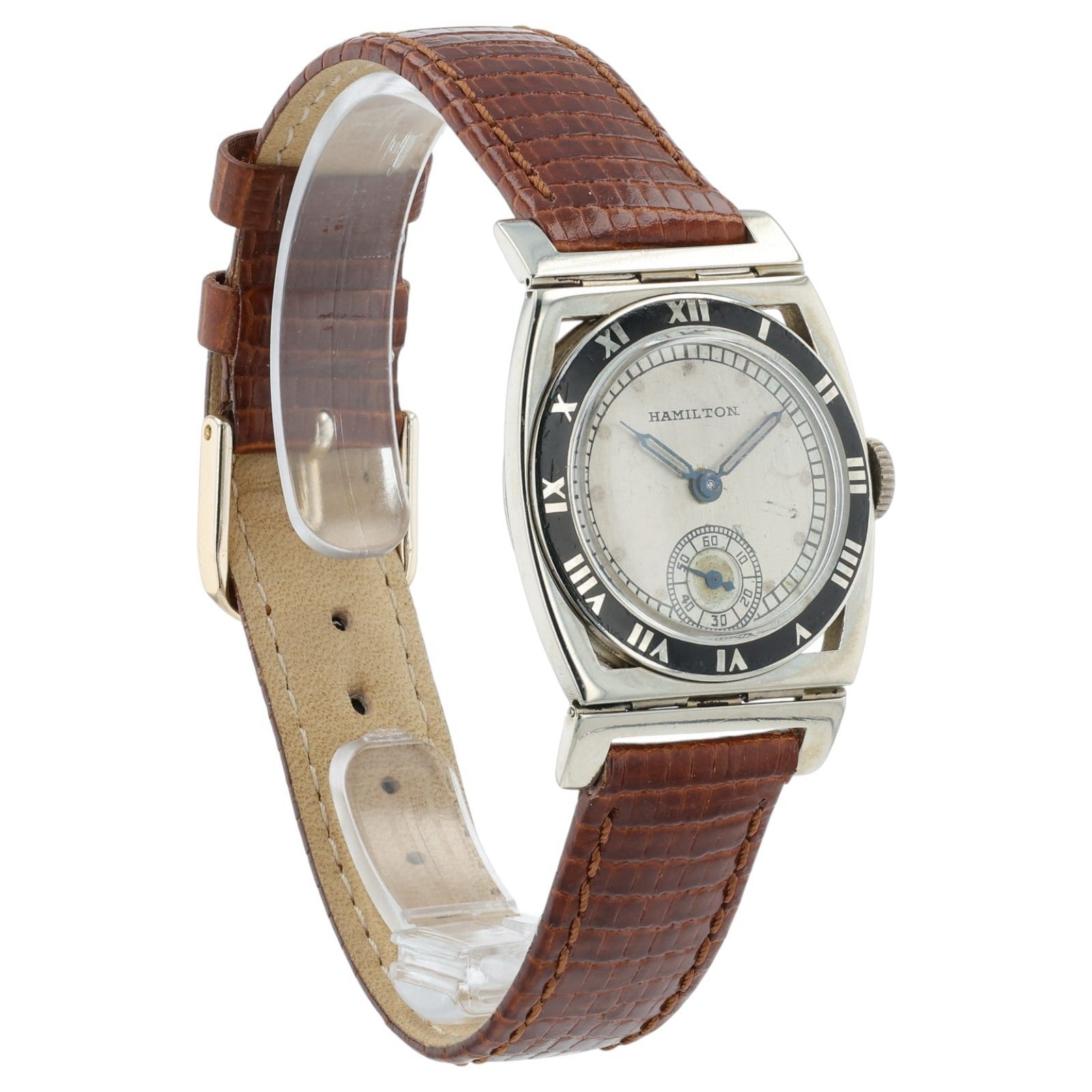 Hamilton Piping Rock Silver Dial 14k White Gold 29x43mm Manual Wind Men’s Watch