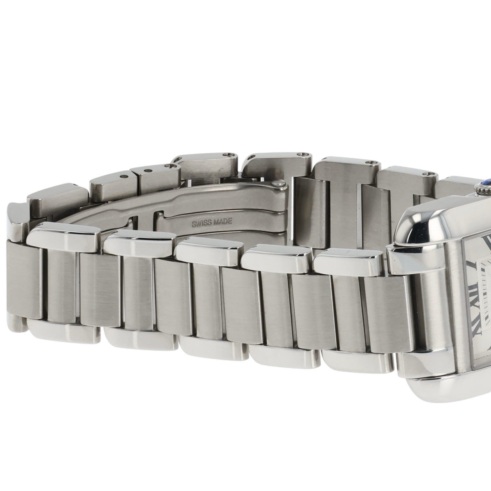 Cartier Tank Anglaise Stainless Steel Silver Dial 22mm Quartz Women's W5310022