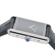 2025 Cartier Tank Stainless Steel Black Dial 25mm Quartz Men’s Watch WSTA0072