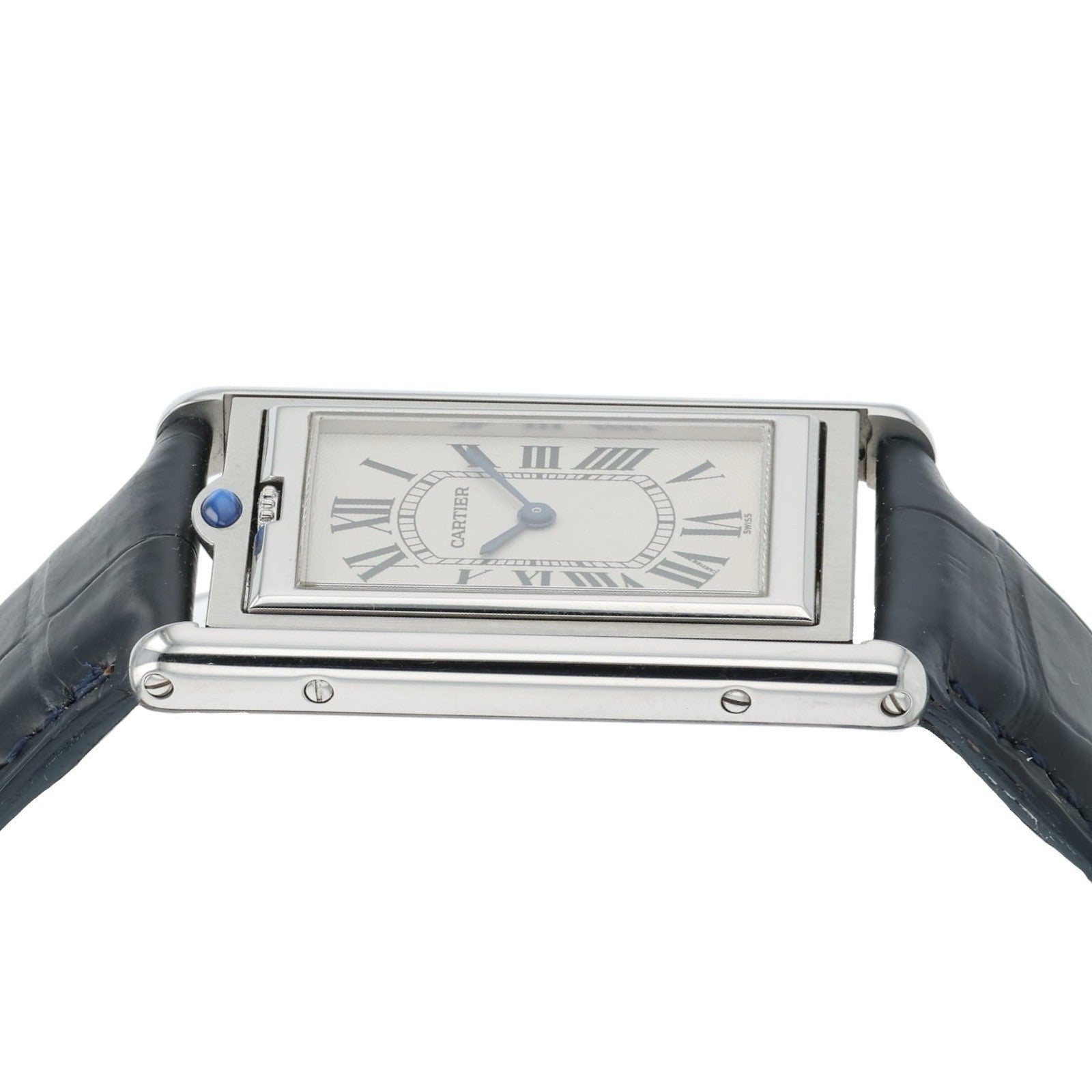 Cartier Tank Basculante White Dial Steel 25mm Manual Wind Men's Watch 2390