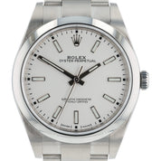 Rolex Oyster Perpetual 39 Stainless Steel White Dial 39mm Automatic Mens 114300