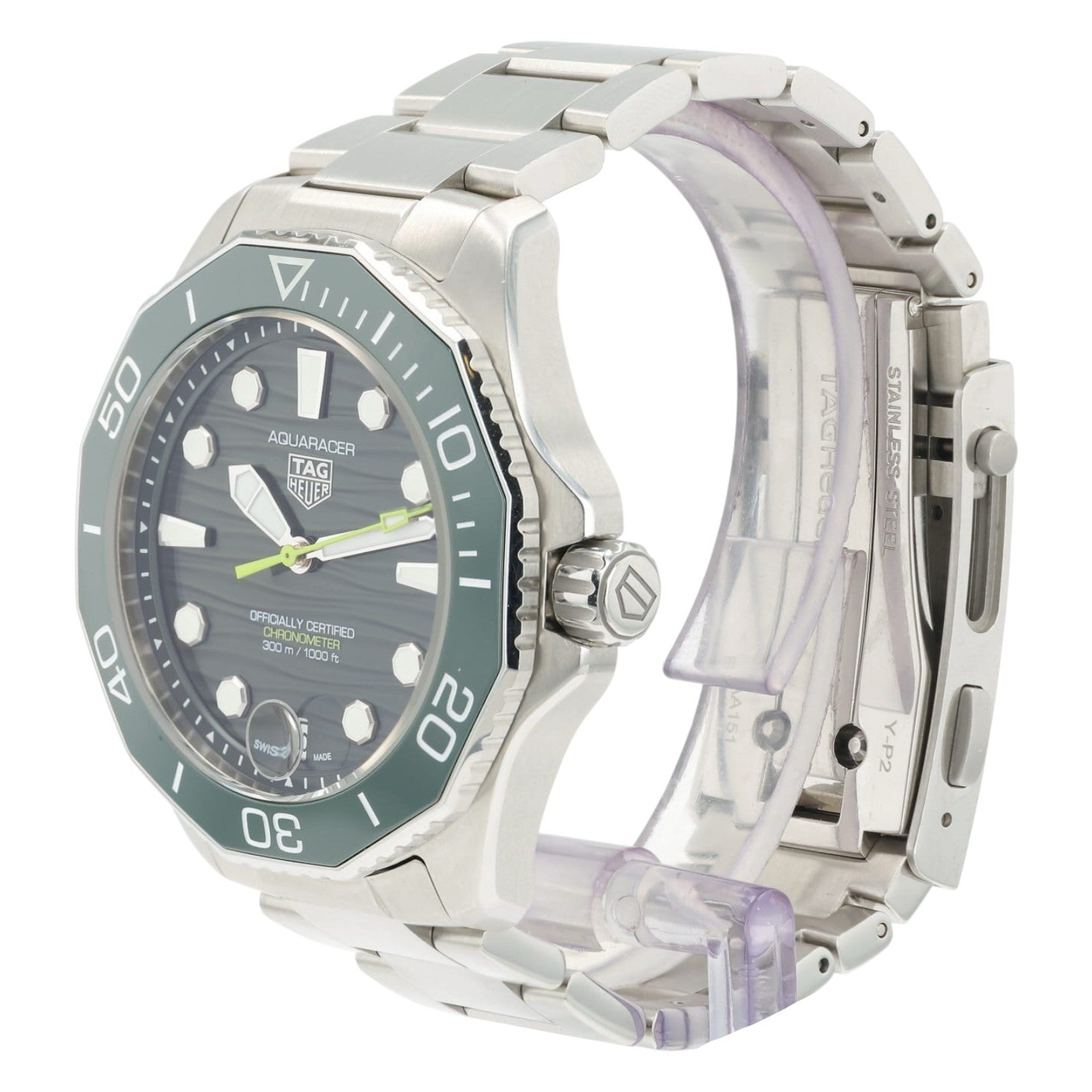 Tag Heuer Aquaracer Green Dial Stainless Steel 42mm Automatic Mens Watch WBP5116