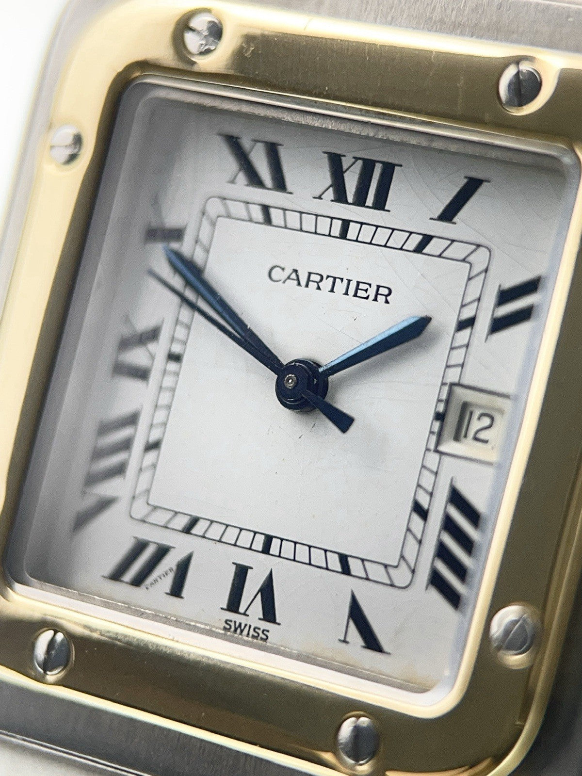 Cartier Santos Gold & Steel White Dial 29mm Automatic Men's Watch 2961