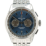 Breitling Premier B01 Blue Dial Stainless Steel 42mm Automatic Mens Watch AB0118