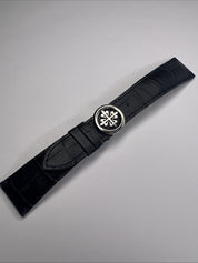 Authentic 21mm Blue Leather Patek Philippe Strap Band 16mm Steel Deployant Clasp